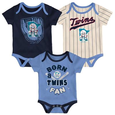 Infant Navy/Light Blue/Cream Minnesota Twins Future #1 3-Pack Bodysuit Set, Infant Unisex, Size: 18