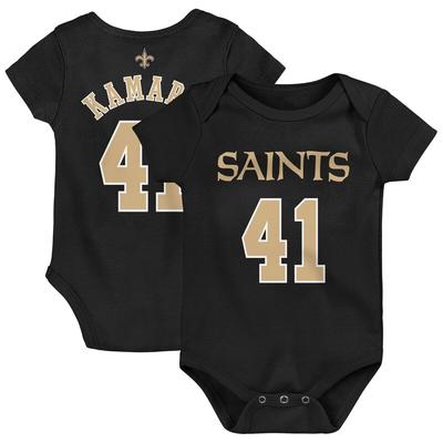 "Alvin Kamara New Orleans Saints Newborn Black Mainliner Name & Number Bodysuit"