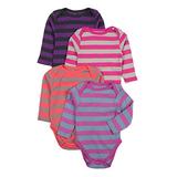 Leveret 4 Pack Long Sleeve Bodysuit 100% Cotton Stripes 3-6 Months Multi 4 screenshot. Infant Bodysuits directory of Clothes.