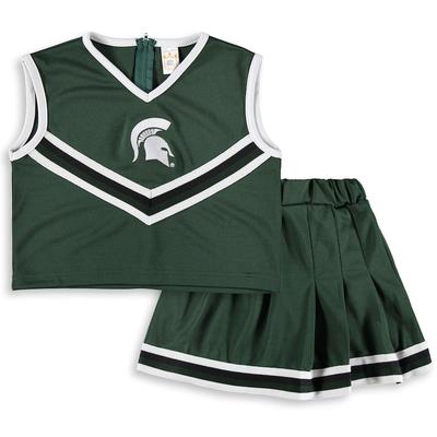 Girls Youth Green Michigan State Spartans Two-Piece Cheer Set, Girl's, Size: 12, MSU Green
