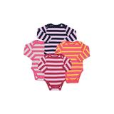 Leveret Striped Long Sleeve Bodysuit - Pack Of 4 (Baby Girl) Multi-Color At Nordstrom Rack screenshot. Infant Bodysuits directory of Clothes.