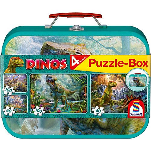 Puzzlekoffer 2 x 60 + 2 x 100 Teile Dinos