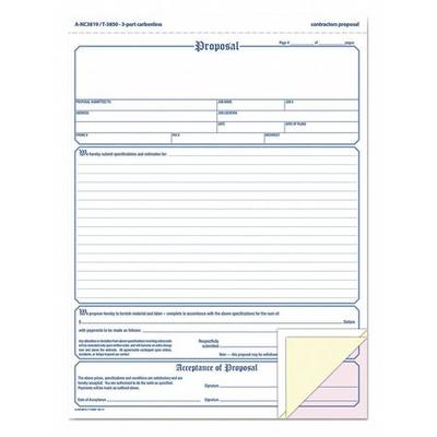 ADAMS BUSINESS FORMS NC3819 ContratrPropsl,Frm,3Part,8-1/2"x11",PK50