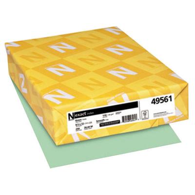 Neenah 49561 Exact 8 1/2" x 11" Green Pack of 110# Index Paper Cardstock - 250 Sheets