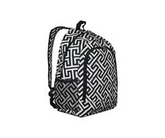 World Traveler 16-inch Multipurpose Backpack Greek Key H Black White