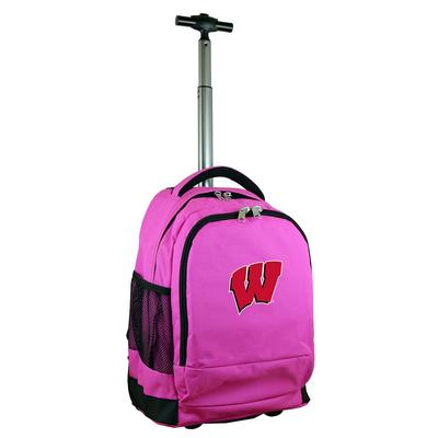 Denco NCAA Wisconsin 19 in. Pink Wheeled Premium Backpack