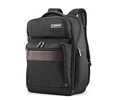 Samsonite Kombi Large Business Backpack with Smart Sleeve, Black/Brown, 17.5 x 12 x 7-Inch