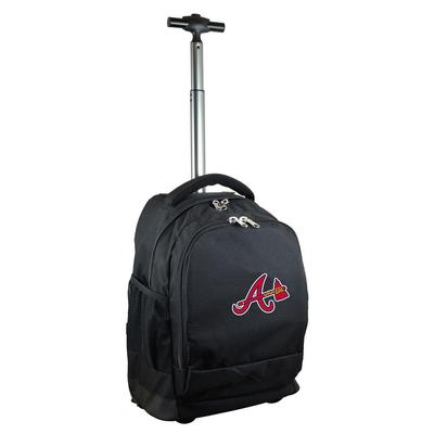 Denco MLB Atlanta Braves 19 in. Black Wheeled Premium Backpack