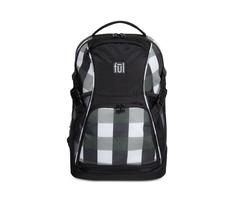 FUL 18 Inches Marlon Polyester Backpack, 18 Inches (H) X 11.5 Inches (W) X 6 Inches (D), Black/White