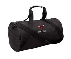 "Chicago Bulls Youth Black Personalized Duffle Bag"