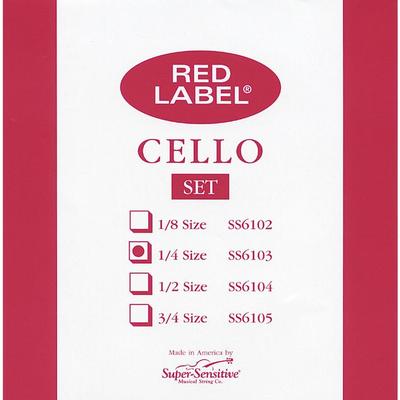 Super-Sensitive Red Label Cello String Set - 1/4 Size