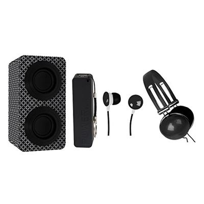 NAXA Electronics NAS-3061A Portable Bluetooth Stereo Speaker Entertainment Pack with Headphones, Ear