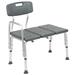 Flash Furniture HERCULES Series 300 Lb. Capacity Adjustable Gray Bath & Shower Transfer Bench with B