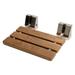 Brushed Nickel 16" Folding Teak Wood Shower Seat Bench
