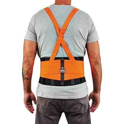 Ergodyne ProFlex 100HV Back Support Brace, High Visibility Support Belt, 8" Spandex Material, Remove