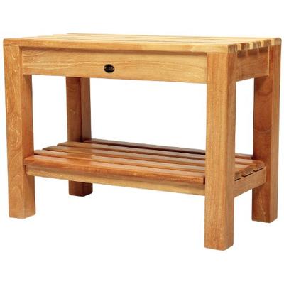 Arb Teak & Specialties Coach Teak Shower Bench with Shelf, 23.5 Inch