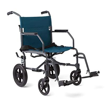 Medline Transport Wheelchair with Lightweight Steel Frame, Microban Antimicrobial Protection, Foldin
