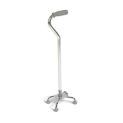 Medline Aluminum Quad Cane, Small Base, Chrome