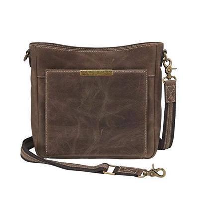 GTM Buffalo Leather Cross Body with Front Flap Organizer