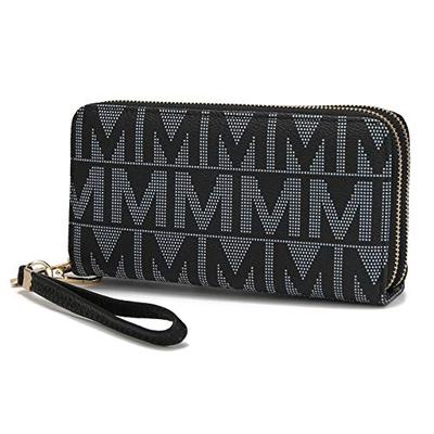 Mia K. Collection Wristlet Wallet for Women, Small PU Leather Handbag - Double Zipper Bag Multi Pock