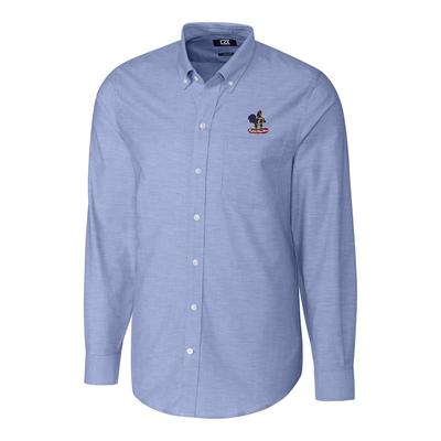 Delaware Fightin' Blue Hens Cutter & Buck Stretch Vault Logo Oxford Long Sleeve Shirt -