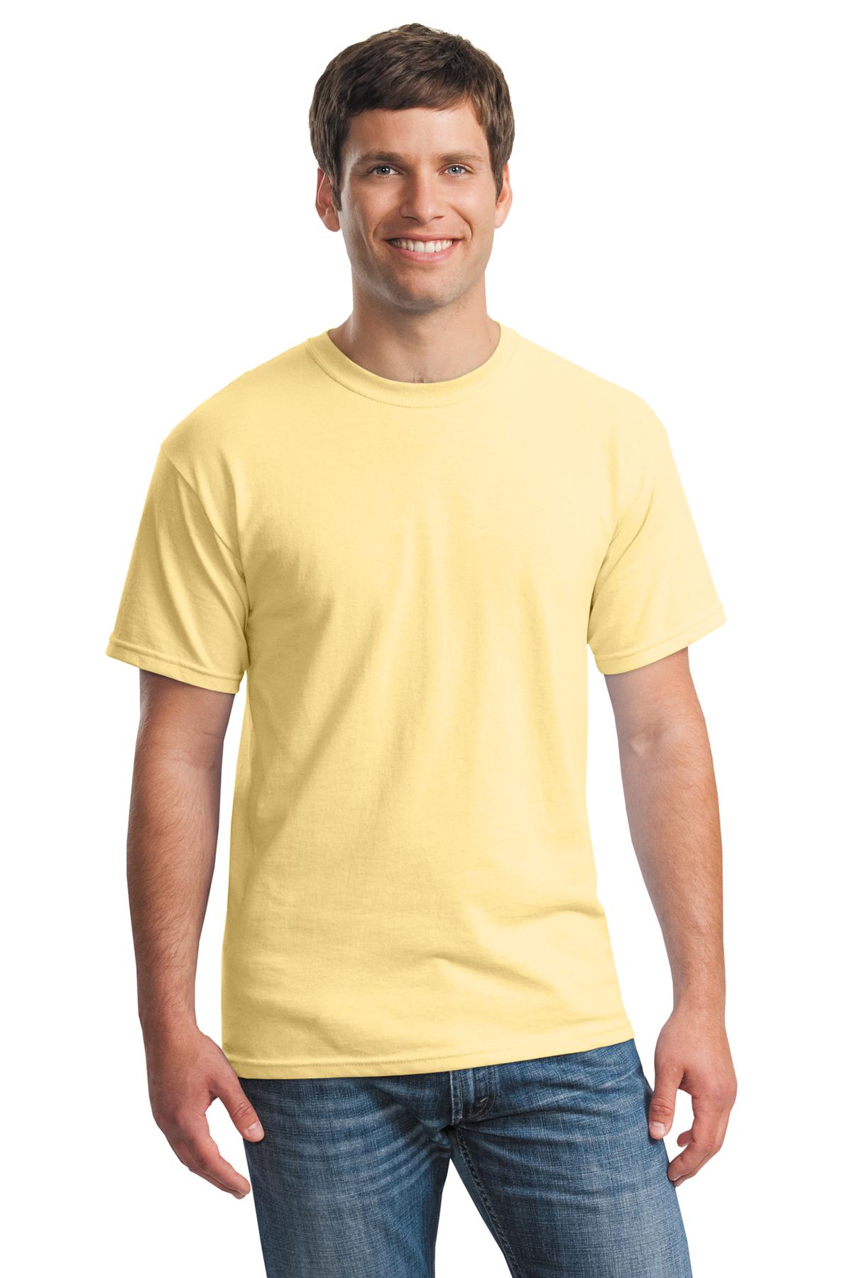 Gildan G500 Adult Heavy Cotton T-Shirt in Yellow size Large 5000, G5000
