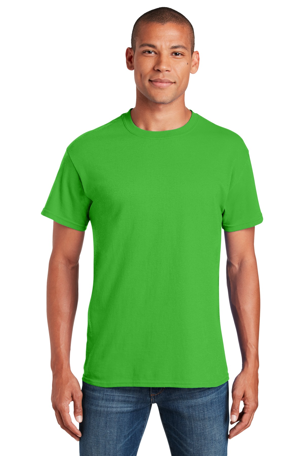 Gildan G500 Adult Heavy Cotton T-Shirt in Electric Green size Small 5000, G5000