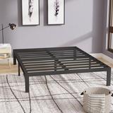 Alwyn Home Hampton 14" Heavy Duty Steel Platform Bed Metal in Brown | 14 H x 54 W x 75 D in | Wayfair 44627561F3704A3CB4AF8A1C4FDC68E9