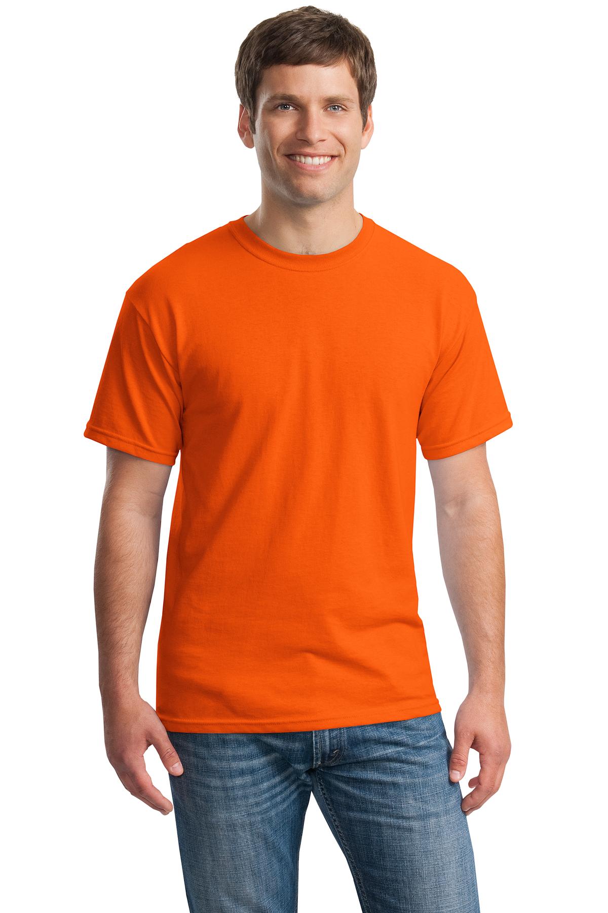Gildan G500 Adult Heavy Cotton T-Shirt in Orange size Small 5000, G5000