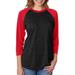 Next Level 6051 Tri-Blend 3/4-Sleeve Raglan T-Shirt in Vintage Red/Vintage Black size Small | Triblend NL6051