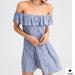 American Eagle Outfitters Dresses | Blue And White Striped Off The Shoulder Dress | Color: Blue/White | Size: Xl