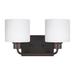 Andover Mills™ Finbar 2-Light Dimmable Vanity Light, Steel in Brown | 8.375 H x 14.25 W x 7.25 D in | Wayfair 7FDE66F1686D4D7081701F3FC3A5E638