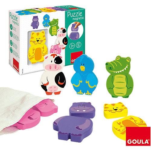 GOULA Magnetisches Holzpuzzle Tiere
