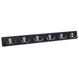 Winston Porter Dual Hook Wall Mounted Coat Rack Wood/Metal in Black | 5 H x 30 W x 3 D in | Wayfair B9B3B419AF414320BA98BCB009E77552