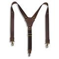 Braces Dark Brown Leather Flex Wide 3,5 cm | Wiseguy Original