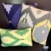 Anthropologie Accents | Anthropologie Boho Ikat Throw Pillows! Set Of 3! | Color: Blue/Green | Size: Os