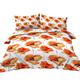 BlessLiving Floral Duvet Cover Set Super King Size Watercolor Orange Poppy Flowers Bedding 3 Piece Shabby Chic Bed Set with 2 Pillow Shams