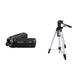 Panasonic HC-V380EG-K Full HD Camcorder (Full HD, 50x optischer Zoom, 28 mm Weitwinkel, optischer 5-Achsen Bildstabilisator Hybrid OIS+) schwarz & Amazon Basics 60-Inch Lightweight Tripod with Bag