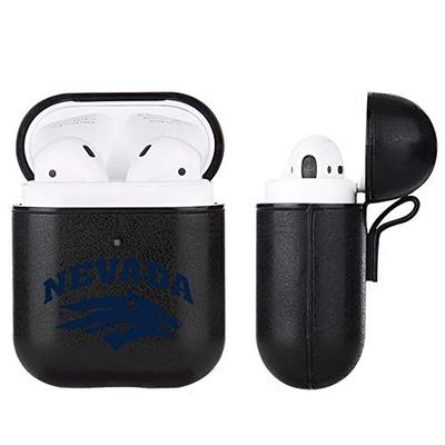 Fan Brander Black Leather NCAA case compatable with Apple AirPod (Nevada Wolf Pack)