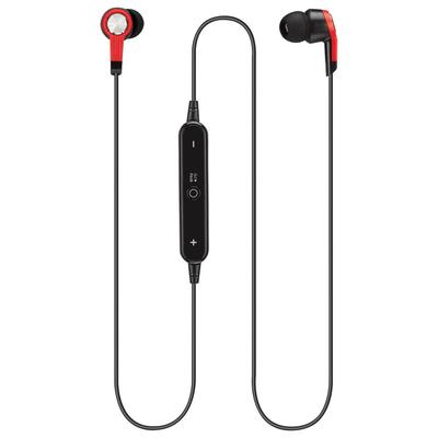 iLive Bluetooth Wireless Earbuds with In-Line Volume Controls, Red