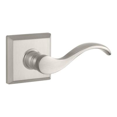 Baldwin EN.CUR.TSR Curve Single Cylinder Keyed Entry Leverset with Traditional S Satin Nickel