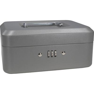BARSKA 0.04 cu. ft. Steel Cash Box Safe with Combination Lock, Grey