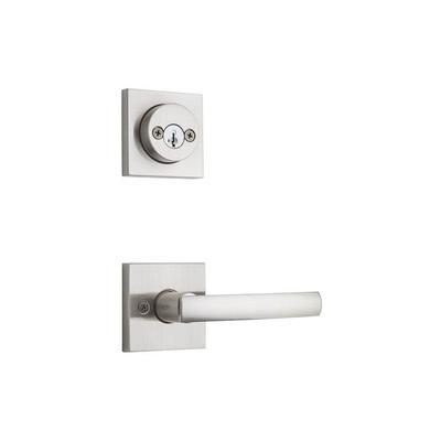 Kwikset 967SYLSQT-S Sydney Double Cylinder Interior Pack with Square Rosette and Satin Nickel