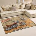 Use7 American Street Map Motorcycle Area Rug Rugs Non-Slip Floor Mat Doormats Living Room Bedroom 100 x 150 cm(3' x 5'ft)