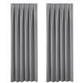 Curtains 90 Drop - Pencil Pleat Top Light Blocking Window Treatments Curtain Panels Large for Bedroom/Living Room Sliding Glass Door, 2 Pieces, 90 inch Width x 90 inch Drop, Grey