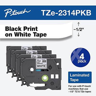 Brother Genuine P-touch, TZe-231 4 Pack Tape (TZE2314PKB) ½"(0.47") x 26.2 ft. (8m) 4-Pack Laminated