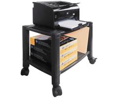 Kantek PS610 Black Wide 2-Shelf Mobile Printer Stand - 20" x 13 1/4" x 14 1/8"