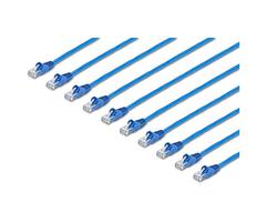 25 ft CAT6 Cable 10 Pack - Blue CAT6 Patch Cord - Snagless RJ45 Connectors - 24 AWG Copper Wire - Et