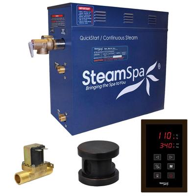 SteamSpa Oasis 6kW QuickStart Steam Bath Generator Package with Built-In Auto Drain in Polished Oil