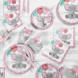 Creative Converting Enchanting Elephant Girl's Birthday Party Supplies Kit, Serves 8 Guests in Gray/Pink | Wayfair DTC5668E2A